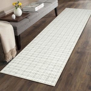 Modern Plaid Washable Area Rugs for Living Room - 1 of 4