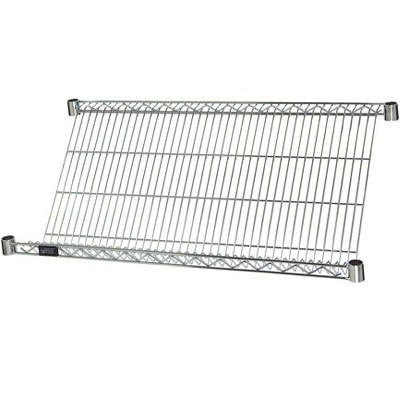 Quantum Storage Systems Wire Shelf, Slanted, 48"W X 18"D, Chrome Plated Finish, Nsf