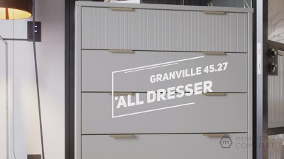 Granville Sage Green Modern 5-Drawer Chest with Metal Handles