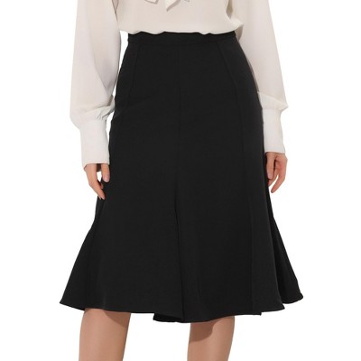 Allegra K Women's Side Zipper High Waist Elegant Flared A Line Midi Skirts