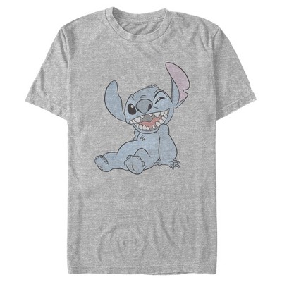 Men's Lilo & Stitch Halftone Smile T-shirt - Athletic Heather - Large ...