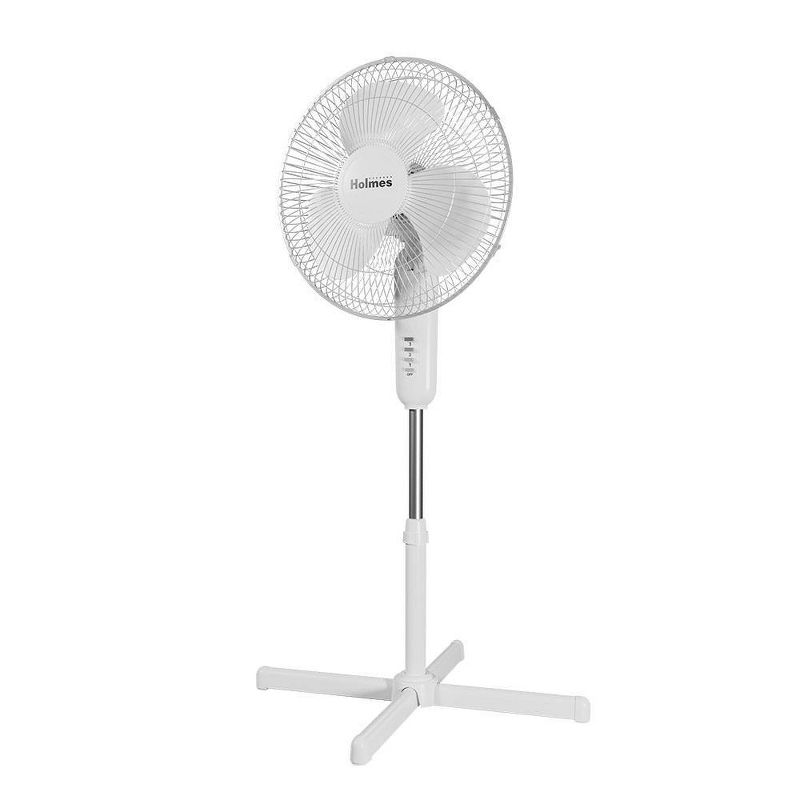 Holmes 16&#34; Oscillating 3 Speed Manual Stand Fan White, 1 of 9