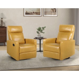 Set of 2 Felipe Mid-century Classic Manual Swivel Recliner   | ARTFUL LIVING DESIGN - 1 of 4