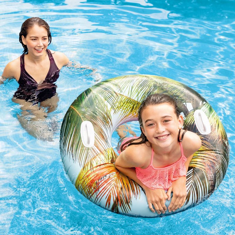 Intex 58263EP Groovy Color Inflatable Tropical Flower Transparent Tube Raft, 6 of 8