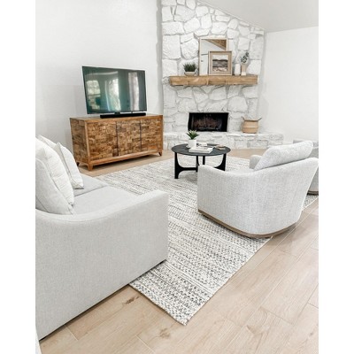 Handmade Black and Cream Wool Flat Woven Runner Rug 2'6" x 8'