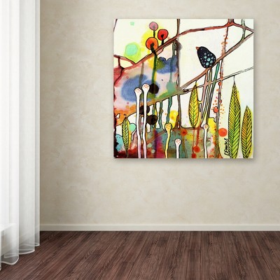 Colorful Abstract Bird and Floral Canvas Print