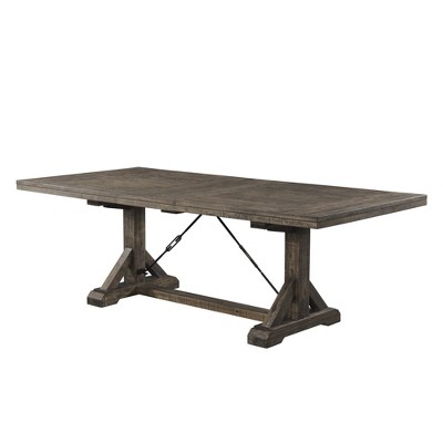 Rustic Chic Reclaimed Wood Extendable Dining Table in Walnut Brown