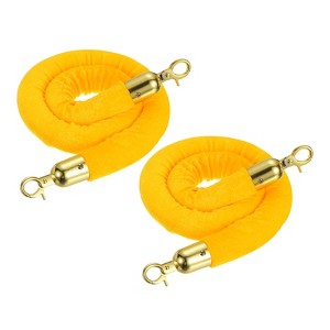 Unique Bargains Hotel Adjustable Velvet Crowd Control Stanchion Rope with Snap Hooks 2 Pcs - 1 of 4