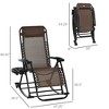 Aghana Digitals Brown Zero Gravity Outdoor Rocker: Foldable Reclining Lounge Chair with Pillow, Cup - 2 of 4
