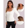 Allegra K Women's Square Neck Long Sleeves Ribbed Knit Casual Basic Tops - 2 of 4