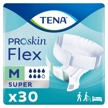 TENA ProSkin Flex Super Belted Incontinence Undergarment, Heavy Absorbency, Unisex Size 12, 30 Count, 3 Packs, 90 Total