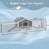 phiestina 2-Story Large Wooden Rabbit Hutch, with Ramps, Lockable Doors, Run Area & Asphalt Roof for Outdoor Use - 3 of 4