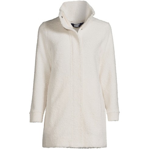 Lands' End Women's Plus Size Boucle Fleece Coat - 3x - Ivory : Target