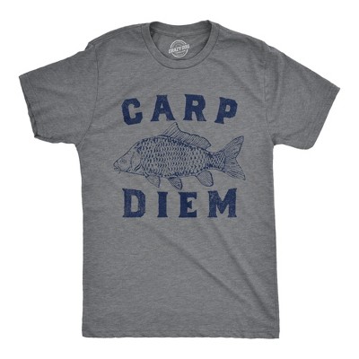 Mens Carp Diem T Shirt Funny Seize The Day Saying Fishing Lovers Joke Tee For Guys - Crazy Dog Men's T Shirt