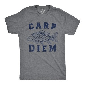 Mens Carp Diem T Shirt Funny Seize The Day Saying Fishing Lovers Joke Tee For Guys - Crazy Dog Men's T Shirt - 1 of 4