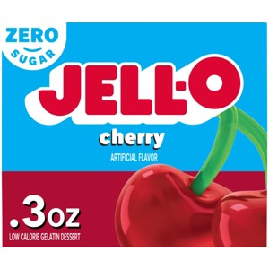 JELL-O Sugar Free Cherry Gelatin - 0.3oz - 1 of 4