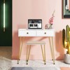 Tangkula Vanity Table Set Makeup Dressing Table Desk with Touch Screen Mirror White - 3 of 4