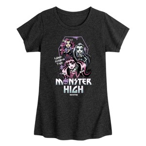 Girls' - Monster High - Draculaura Frankie Clawdeen Reunion Tour Fitted Short Sleeve Graphic T-Shirt - 1 of 4