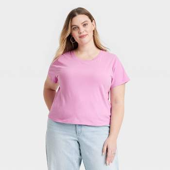 Women's Long Sleeve Lightweight T-shirt - Universal Thread™ Pink 1x : Target