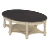 Ridstar Modern Oval Coffee Tables with Storage For Living Room-Brown - 3 of 4