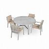 Whisen Outdoor Dinning Set 4-Person Outdoor Wooden Dinning Set with an Umbrella Hole and Removable Cushions - Gray - 3 of 4