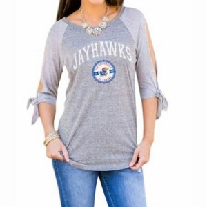 Women's University of Kansas Playing for Keeps Top - Gameday Couture - 1 of 1