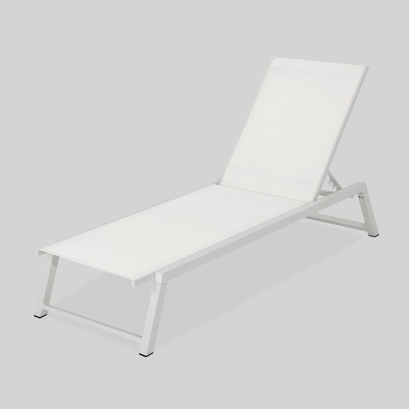 Myers Aluminum Outdoor Patio Chaise Lounge - White - Christopher Knight Home, 1 of 8