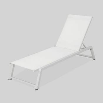 Myers Aluminum Outdoor Patio Chaise Lounge - White - Christopher Knight Home