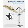 10FT Outdoor Patio Umbrella Large Cantilever w/Base Included Market Sun Shade Windproof Offset with 360-Degree Rotation for Garden Deck Pool Patio - 4 of 4