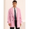 Lars Amadeus Men's Notched Lapel Solid Color Double Breasted Pea Coat - 2 of 4