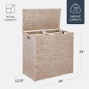 Best Choice Products Large Natural Water Hyacinth Double Laundry Hamper Basket w/ 2 Liner Bags, Handles - 2 of 4