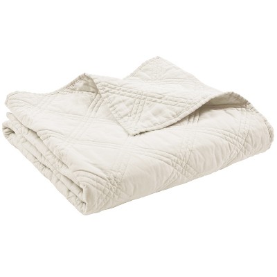 Linen Front/cotton Back Quilted Throw - Cream - Levtex Home : Target