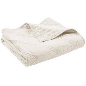 Linen Front/Cotton Back Quilted Throw - Levtex Home - 1 of 4