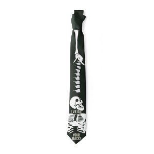 Crazy Dog T-Shirts I've Got Your Back Necktie Mens Novelty Neckties Halloween Tie Funny Ties Skeleton Necktie - 1 of 4