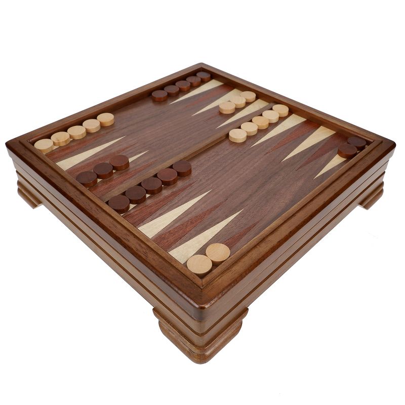 WE Games Walnut 7-Games-in-1 Combination Game Set - Includes Chess, Checkers, Backgammon, Dominoes, Cribbage, Poker, Dice and Cards, 3 of 9