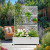 TOAOTBNBO Metal Raised Garden Bed with Diagonal Geometric Pattern，Outdoor Planter Box with Wheels, Modern Privacy Screen for Garden and Patio - 2 of 4