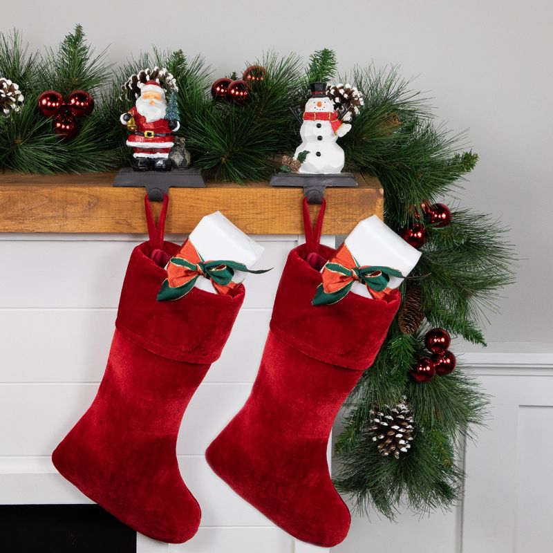 Northlight Set of 2 Santa and Snowman Christmas Stocking Holders 5.5", 2 of 7