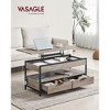 VASAGLE Lift Top Coffee Table with Storage Drawers and Charging Station, Hidden Compartments and Open Shelf - 2 of 4