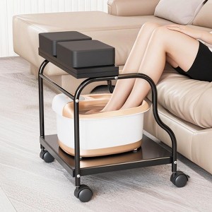 Karl Home Black Portable Foot Bath Pedicure Trolley Cart with Foldable Board - 1 of 4