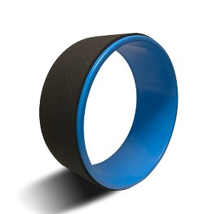 BodySport Yoga Wheel, Cushioned Back Roller and Stretcher, For Stretching and Flexibility, 5" x 12.6", Blue - 1 of 4