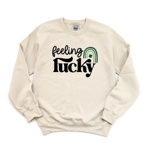 Simply Sage Market Women's Graphic Sweatshirt Feeling Lucky Rainbow - 1 of 3