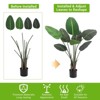 4FT Artificial Palm Tree Bird of Paradise Artificial Plant with 8 Trunks Natural Floor Plant Faux Banana Tree Home Office Living Room Green Decoratio - 2 of 4