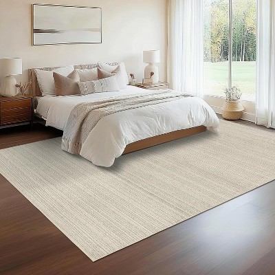 GustoWave Various sizes Modern Stripe Machine Washable Area Rug for Bedroom, Living Room, Beige