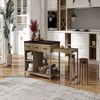 Infurnic Decorative Storage Cabinets Extendable Kitchen Island with Storage Multi-Functional Kitchen Cart for Kitchen, Brown, 100.6"*36"*36" - 2 of 4