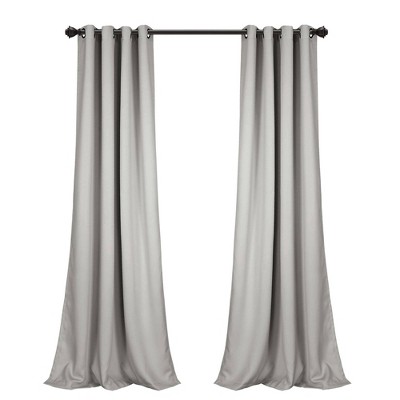 Light Gray Extra Long Insulated Blackout Grommet Curtains