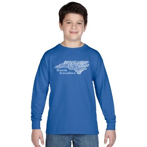 LA Pop Art Boy's Word Art Long Sleeve - North Carolina - 1 of 4