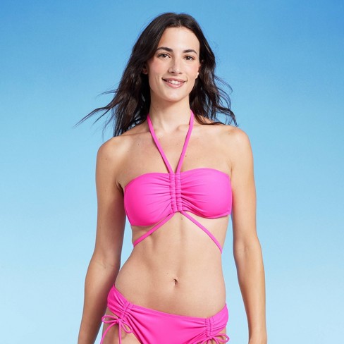 Contour Faculteit lassen Women's Strappy Halter Bandeau Bikini Top - Shade & Shore™ Pink : Target