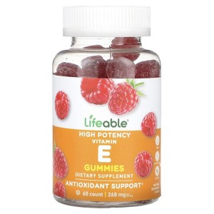 Lifeable High Potency Vitamin E Gummies, Natural Raspberry, 60 Gummies (134 mg per Gummy) - 1 of 4
