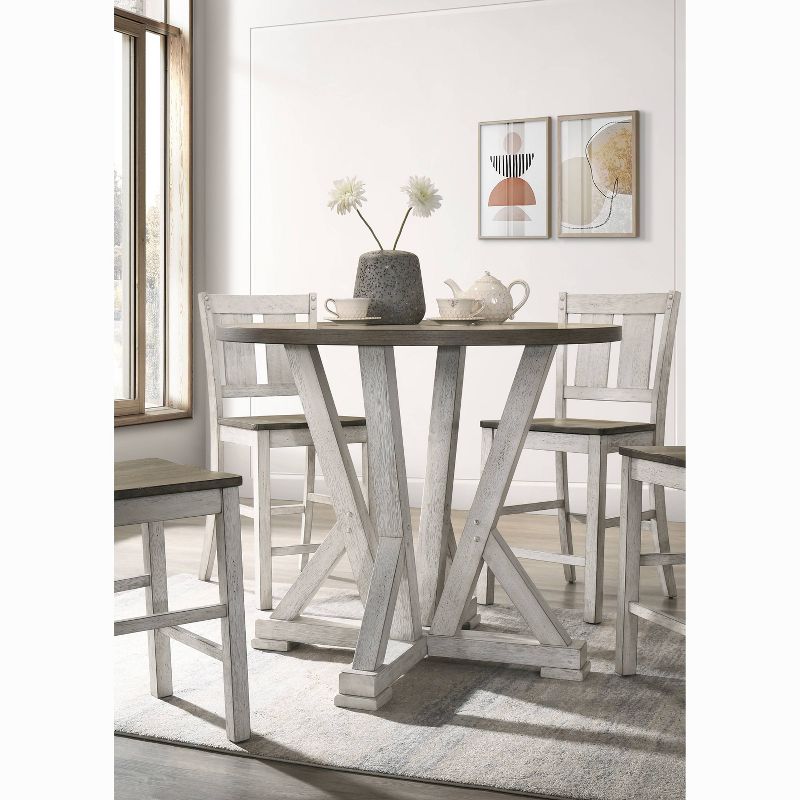 42&#34; Holmsteed Round Counter Height Dining Table Cremini Brown/Antique White - HOMES: Inside + Out, 3 of 7