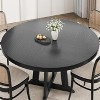 Round Dining Table for 4,Kitchen Dining Room Circle Dinner Pedestal Table,Space Saving Wood Kitchen & Dining Room Furniture - 4 of 4